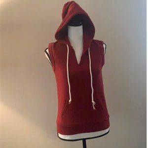 American Apparel Red Hoodie Sweatshirt Vest